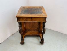 A VICTORIAN WALNUT FINISH DAVENPORT DESK