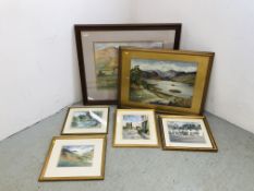 A FRAMED AND MOUNTED ORIGINAL WATERCOLOUR FELL FOOT FARM LITTLE LANGDALE SIGNED C.E.