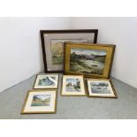 A FRAMED AND MOUNTED ORIGINAL WATERCOLOUR FELL FOOT FARM LITTLE LANGDALE SIGNED C.E.