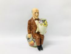 KEVIN FRANCIS LIMITED EDITION WILLIAM MOORCROFT CHARACTER JUG BY DOUGLAS TOOTLE 97 / 350 - H 23CM.
