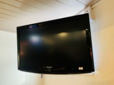 A SAMSUNG 37 INCH TELEVISION WITH REMOTE - SOLD AS SEEN