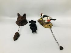 (R) 3 DOORKNOCKERS - CAT BIRD AND BAT