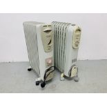 2 X DELONGHI ELECTRIC OIL FILLED RADIATORS (ONE WITH TIMER) - SOLD AS SEEN.