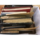 BOX STAMP COLLECTIONS IN EIGHT VOLUMES AND LOOSE, GB IN WINDSOR, USA, POLAND ETC.