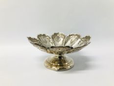 A VICTORIAN SILVER 8 LOBBED SWEET MEAT DISH, SHEFFIELD 1899 HENRY ATKIN - D 11.75CM., DENTS TO FOOT.