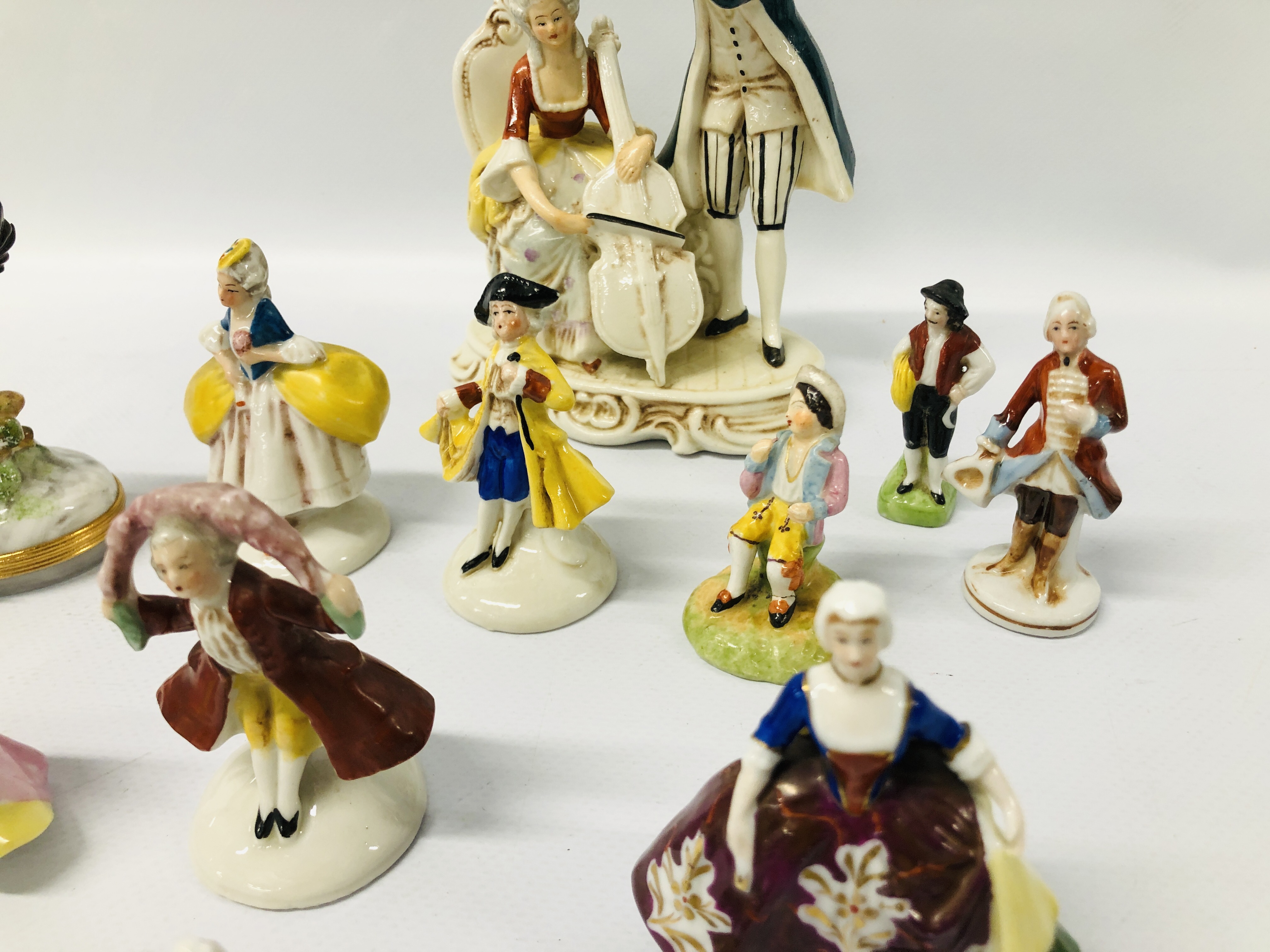 COLLECTION OF VINTAGE CONTINENTAL CABINET ORNAMENTS TO INCLUDE SAMPSON & NAPLES ALONG WITH A PAIR - Image 6 of 11