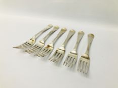 SET OF 6 VICTORIAN SILVER TABLE FORKS - LONDON 1845