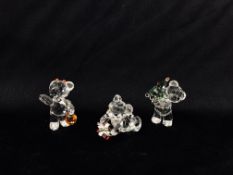 3 X SWAROVSKI CRYSTAL "KRIS" BEARS CHRISTMAS, HALLOWEEN AND BIRTHDAY.