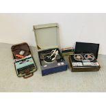 A PORTABLE FERGUSON RECORD PLAYER, GRUNDIG TAPE TO TAPE PLAYER,