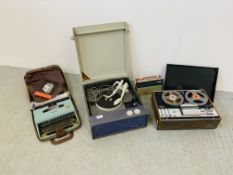 A PORTABLE FERGUSON RECORD PLAYER, GRUNDIG TAPE TO TAPE PLAYER,