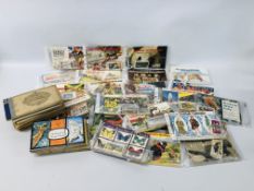 2 BOXES CIGARETTE CARD ALBUMS AND 26 BROOKE BOND EMPTY / UNUSED ALBUMS WITH FULL SETS OF CARDS FROM