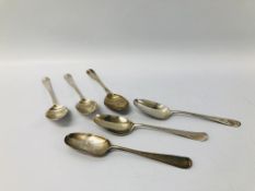 6 SILVER COFFEE SPOONS VARIOUS MAKERS AND DATES,