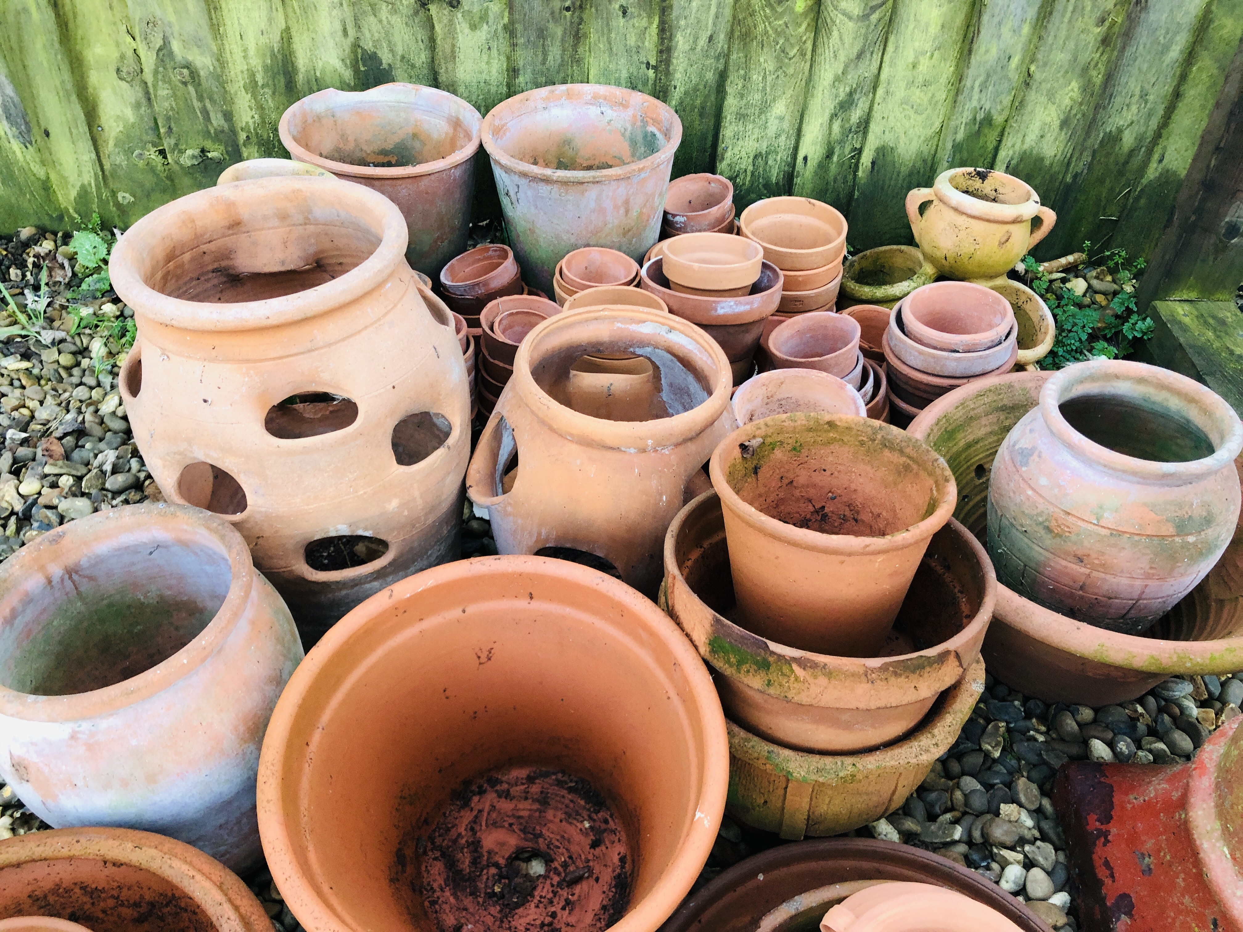 A LARGE COLLECTION OF TERRACOTTA PLANTERS, POTS, - Image 3 of 6