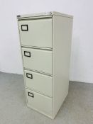 A TRIUMPH STEEL FOUR DRAWER FILING CABINET.