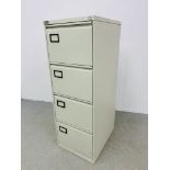 A TRIUMPH STEEL FOUR DRAWER FILING CABINET.