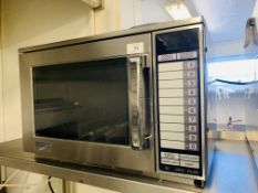 SHARP 1900W STAINLESS STEEL COMMERCIAL MICROWAVE OVEN - MODEL R-24AT - SOLD AS SEEN