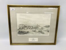 ROBERT BLAKE - CROMER FROM A FIELD BEHIND MR. GURNEY'S HOUSE, 1931 DRAWING 23 X 34CM.