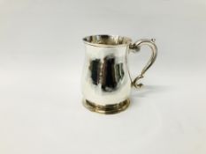 A GEORGE II SILVER TANKARD OF BALUSTER FORM WITH DOUBLE SCROLLED HANDLE LONDON 1749,