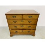 A GEORGE III FIVE DRAWER CHEST OF SMALL PROPORTIONS, WITH ALTERATIONS, WIDTH 78CM.