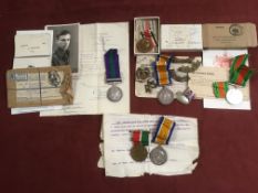 FAMILY MEDALS COMPRISING WW1 MERCANTILE MARINE AND BWM TO CHARLES S.