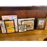 SEVEN VARIOUS FRAMED REPRODUCTION PRINTS TO INCLUDE THE DOORS, CHUCK BERRY, SAM COOK,