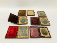 A GROUP OF SIX C19TH FAMILY PHOTOGRAPHS MOSTLY IN LEATHER CASES