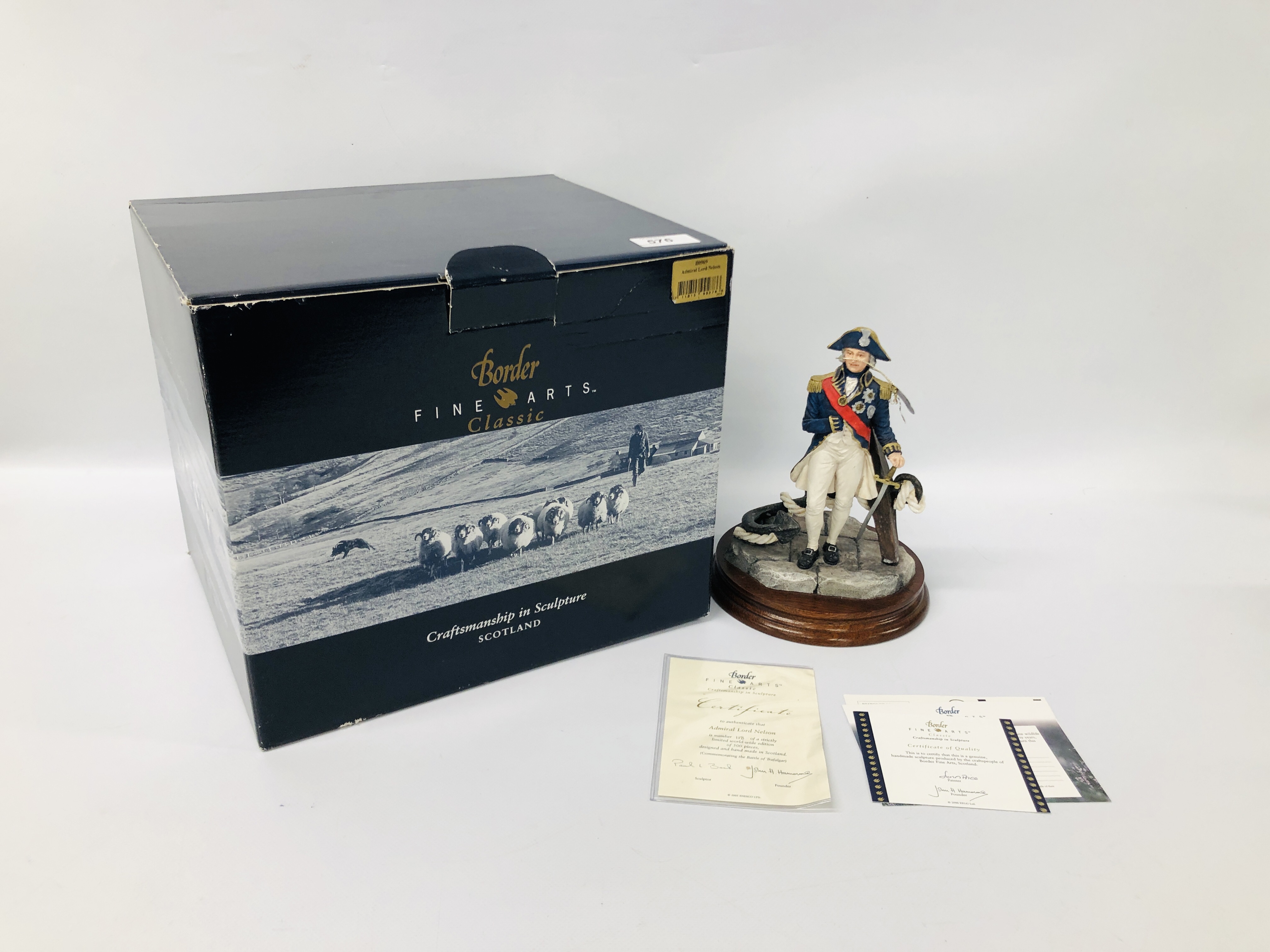 BORDER FINE ARTS LIMITED EDITION SCULPTURE 118 / 500 "ADMIRAL LORD NELSON" ALONG WITH ORIGINAL BOX - Image 12 of 12
