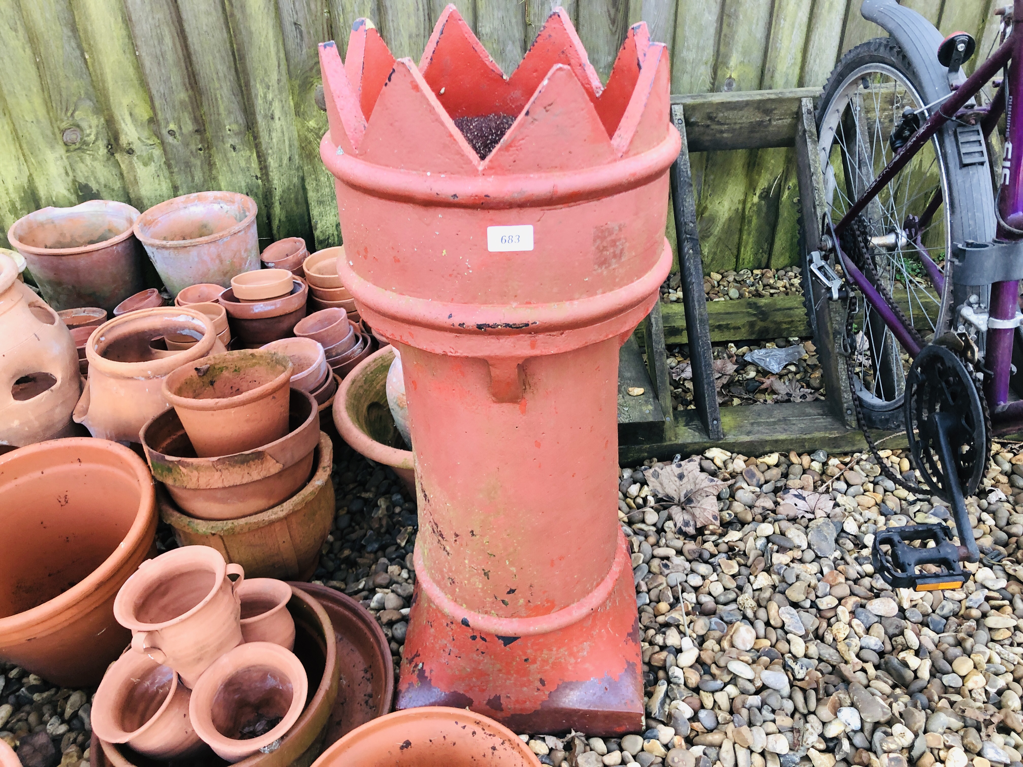 A LARGE COLLECTION OF TERRACOTTA PLANTERS, POTS, - Image 6 of 6