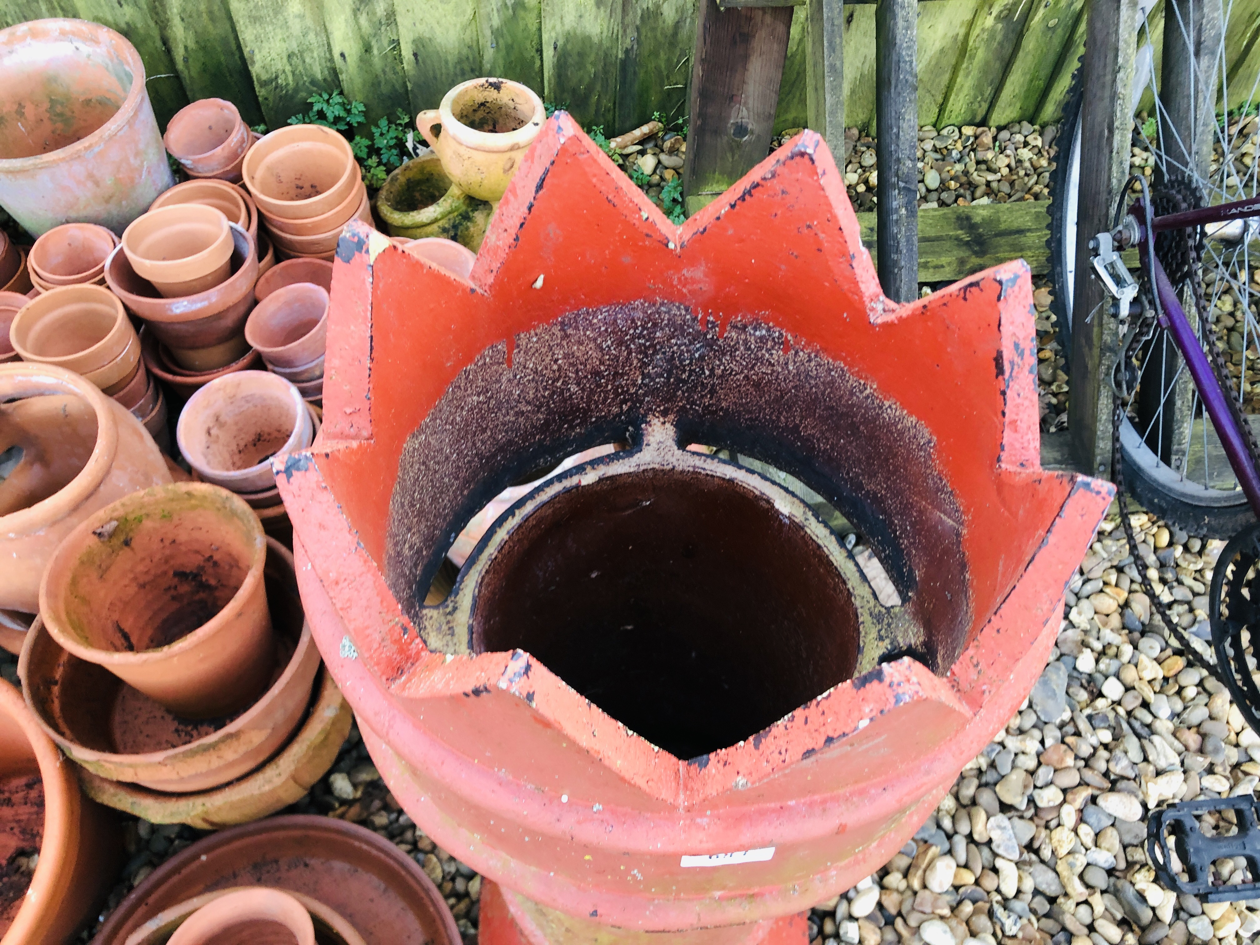 A LARGE COLLECTION OF TERRACOTTA PLANTERS, POTS, - Image 5 of 6