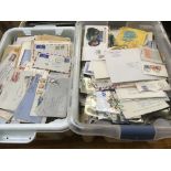 THREE CARTONS WITH VAST QUANTITY LOOSE STAMPS, COVERS, PACKETS ETC.