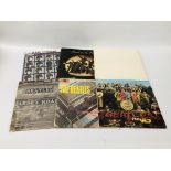 A COLLECTION OF 6 VARIOUS RECORDS OF THE BEATLES TO INCLUDE THE WHITE ALBUM, LONELY HEARTS,