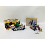 2 X MOTORCYCLE WIND UP TIN PLATE TOYS,