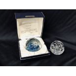 CAITHNESS LIMITED EDITION GLASS PAPER WEIGHT 1ST QUARTER 946 / 1500 BY PETER HOLMES IN ORIGINAL BOX