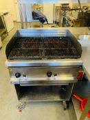 ZANUSSI STAINLESS STEEL COMMERCIAL CHARGRILLE MAINS GAS - W 70CM. D 70CM. H 102CM.