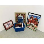 A COLLECTION OF MANCHESTER UNITED ITEMS INCLUDING BOOKS, LIMITED EDITION 100 YEAR CELEBRATION,