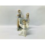 3 X LLADRO FIGURES TO INCLUDE ANGEL PLAYING A FLUTE,