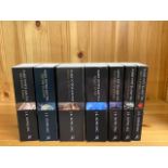 7 volume set of 1st edition Adult paperbacks (all 2004 except Deathly Hallows 2008,