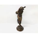 A FRENCH BRONZE OF A FEMALE LUTE PLAYER, THE BASE INSCRIBED "STELLA",