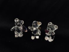 3 X SWAROVSKI CRYSTAL "KRIS" BEARS.