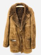 A BROWN SHEEPSKIN GENT'S COAT WITH ORIGINAL RECEIPT