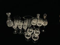 A COLLECTION OF TWENTY PIECES OF IMPRESSIVE CUT GLASSWARE TO INCLUDE EDINBURGH CRYSTAL JUG HEIGHT