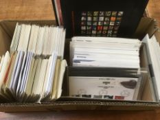 BOX OF GB 2006-2009 FIRST DAY COVERS AND PHQ CARDS, 2000 YEAR BOOK ETC.