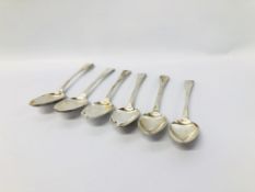 SET OF 6 GEORGE IV DESSERT SPOONS,