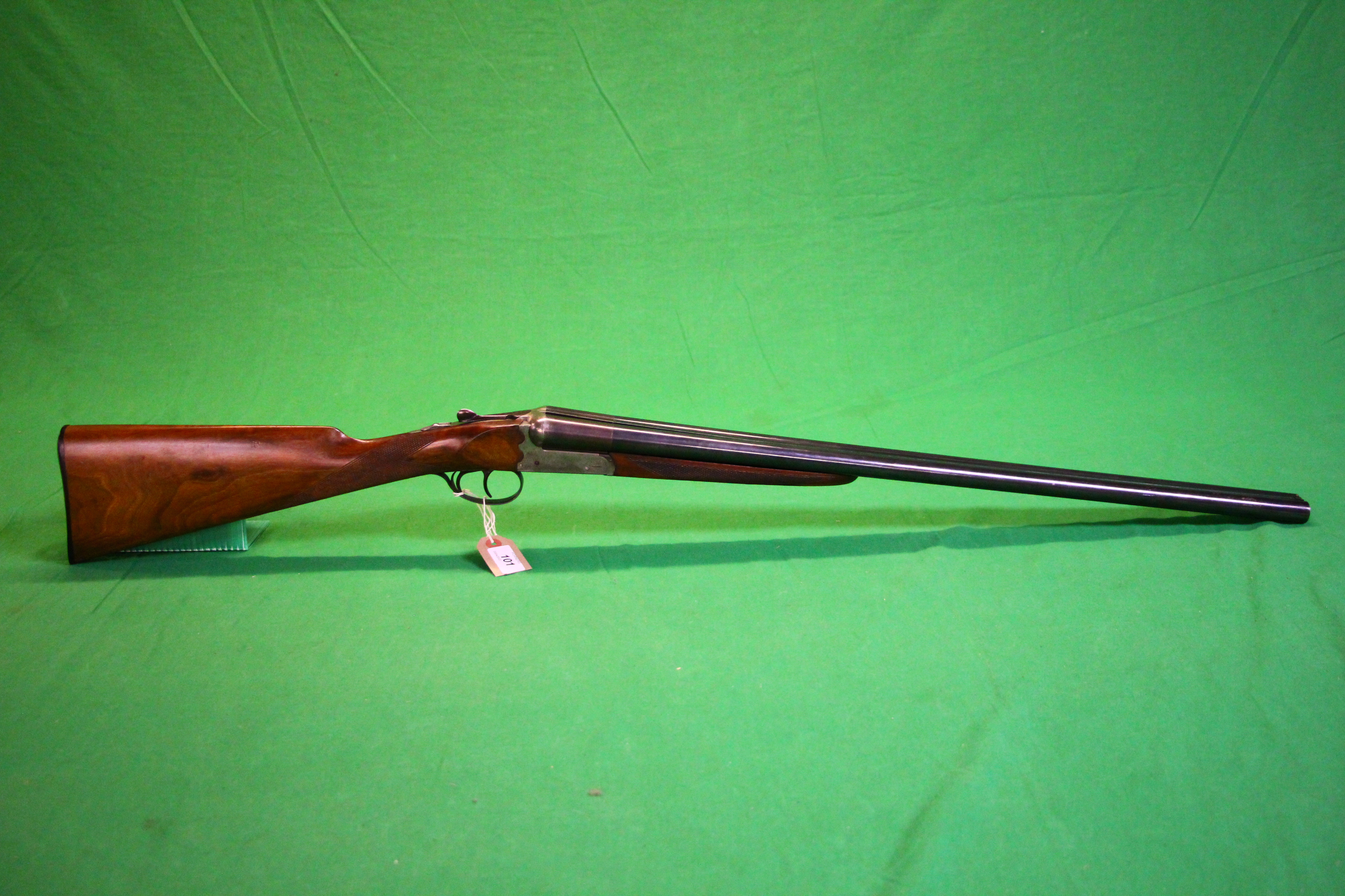 SPANISH 12 BORE SIDE BY SIDE SHOTGUN 27¾ INCH BARRELS, TWIN TRIGGER,