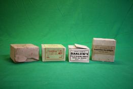 4 BOXES CONTAINING VARIOUS COLLECTORS CARTRIDGES TO INCLUDE THE SHAMROCK 12 GAUGE, DARLOW 20 GAUGE,