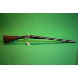 12 BORE HOLLIS SIDE BY SIDE SHOTGUN TWIN TRIGGER, SIDELOCK,