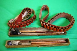 TWO 12 BORE CARTRIDGE BELTS AND TWO 12 BORE CLEANING KITS