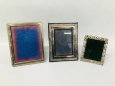 3 X SILVER PHOTO FRAMES