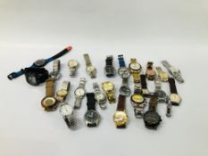 QUANTITY OF ASSORTED WRIST WATCHES TO INCLUDE DESIGNER MARKED BRANDS ETC.