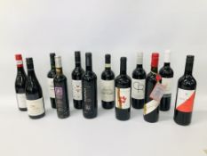 12 X VARIOUS BOTTLES OF RED WINE TO INCLUDE THE BUTTERFLY EFFECT, KIMBAO, TABALI ETC.